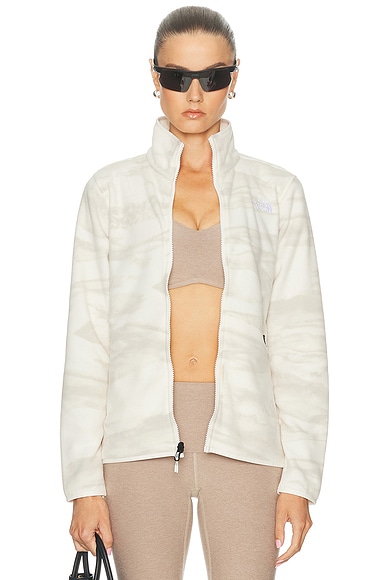 The North Face Glacier Fleece Jacket in White Dune Edge Of Light Print