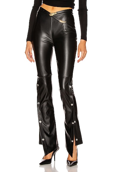 Stretch Washable Faux Leather Pants