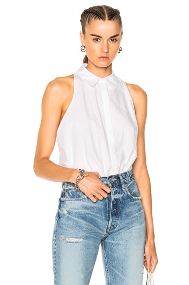 Aomo White – Cotton Poplin Shirt Bodysuit