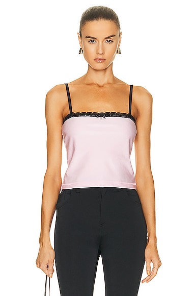Alexander Wang T Bandeau Lace Trim Top In Light Pink