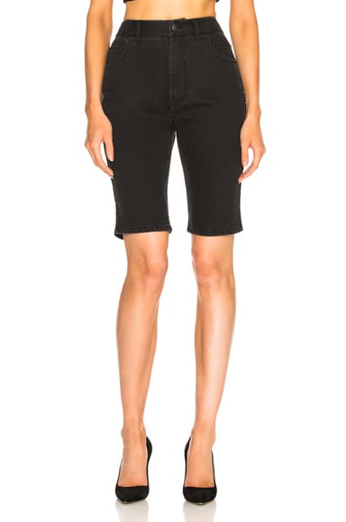 Black Washed Denim Trish Shorts