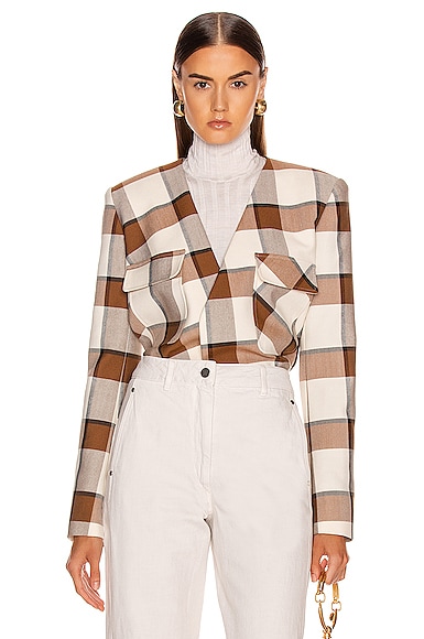 Dylan Plaid Cropped Jacket