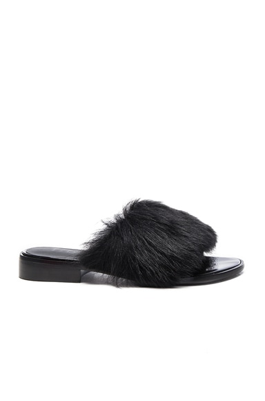 Tibi Kellen Lamb Shearling Sandals in Black | FWRD