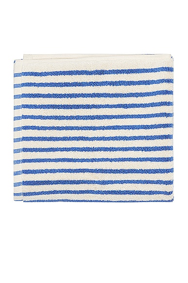 Shop Tekla Stripe Bath Mat In Coastal Blue Stripes