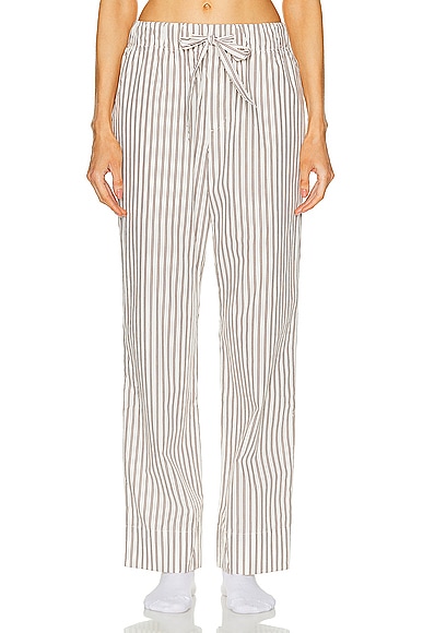 Stripe Pant in White,Brown