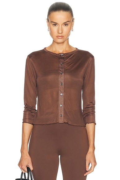 THE PARK Hazel Cardigan in Chocolate