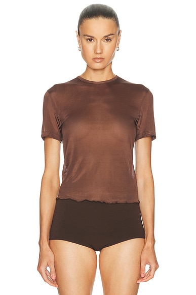 THE PARK Luna Short Sleeve Tee in Chocolate