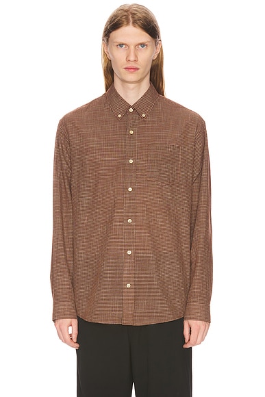 The Row Pompeo Shirt in Chocolate
