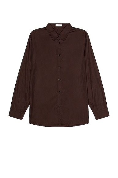 Lemaire Stand Collar Overshirt in Ink Blue | FWRD