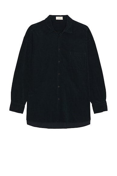 The Row Lancaster Long Sleeve Shirt in Dark Blue