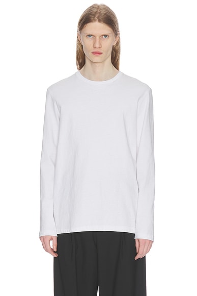 The Row Leon Long Sleeve T-shirt in White