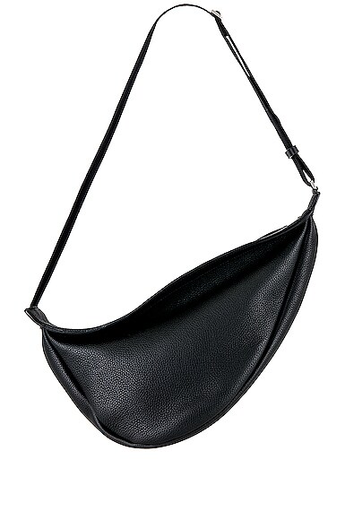 The Row Large Slouchy Banana Bag in Black PLD