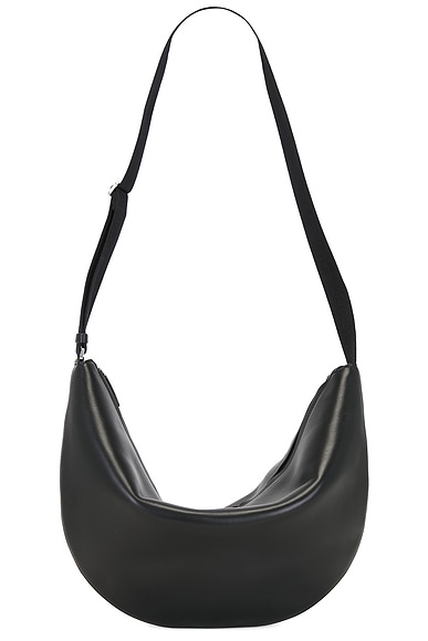 The Row Crossbody Crescent Bag in Black Ans