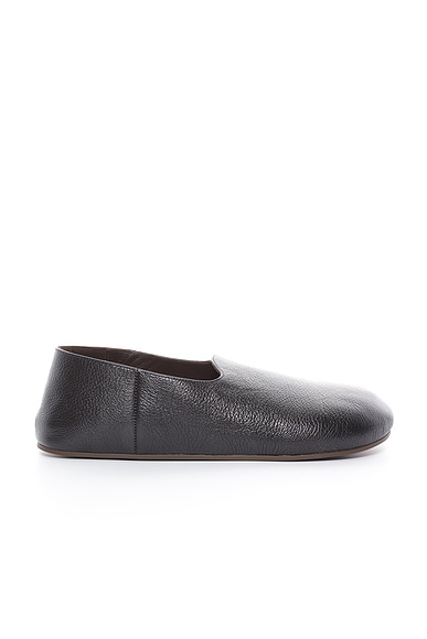 The Row Hugh Slippers in Black