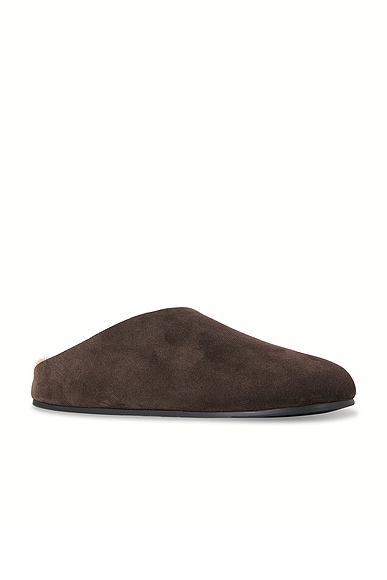 The Row Hudson Slide in Lacquer Brown