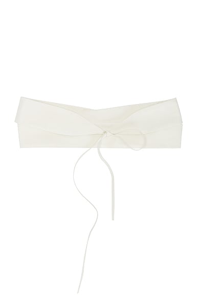 The Row Wide Wrap Belt in White