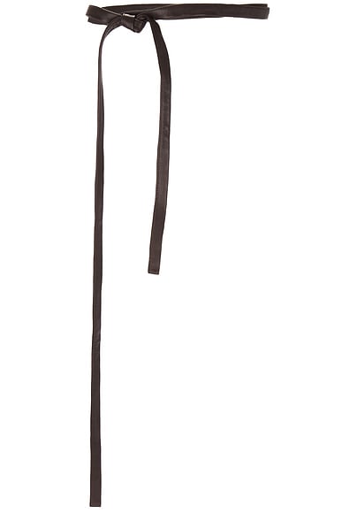 The Row Thin Wrap Belt in Dark Brown