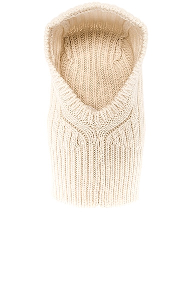 The Row Everest Rib Cashmere Knit Balaclava In Dove