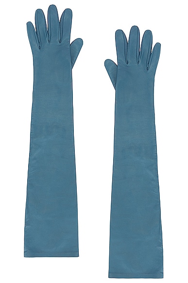 The Row Simon Gloves In Blue