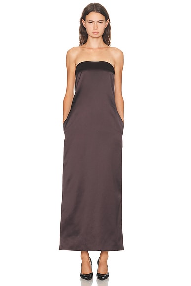 The Row Dolci Dress in Dark Brown