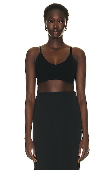 The Row Elisa Ribbed Stretch-jersey Bralette In Black