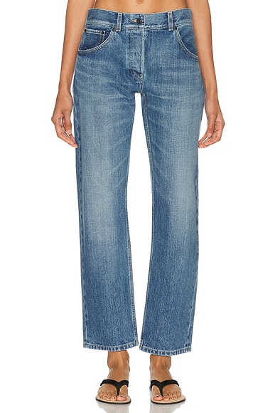 The Row Fima Straight Leg in Medium Indigo