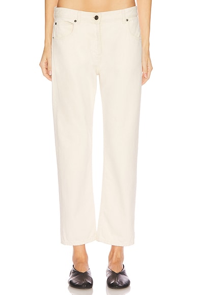 The Row Riaco Cropped Straight Leg in Ecru