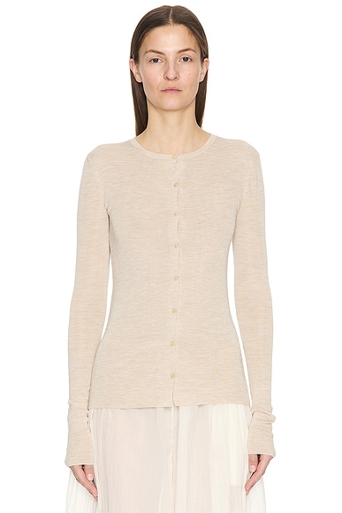 Miu Miu Long Sleeve Cardigan in Topazio | FWRD