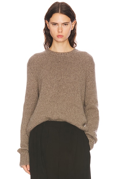 The Row Pato Cashmere Sweater in Grey Taupe