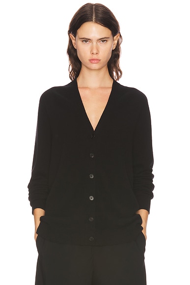 The Row Pelagia Cashmere Cardigan in Black