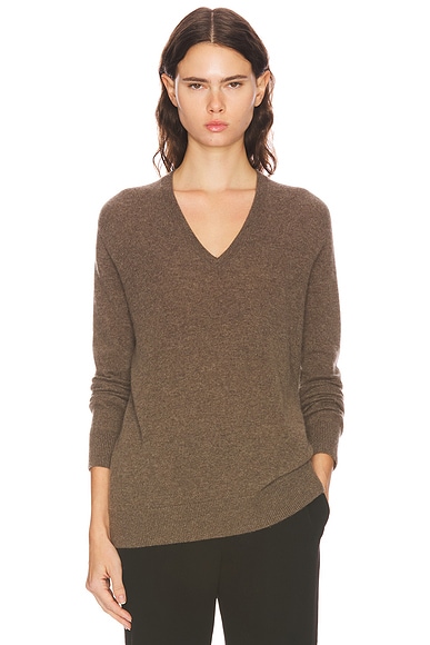 The Row Phora Cashmere Sweater in Grey Taupe