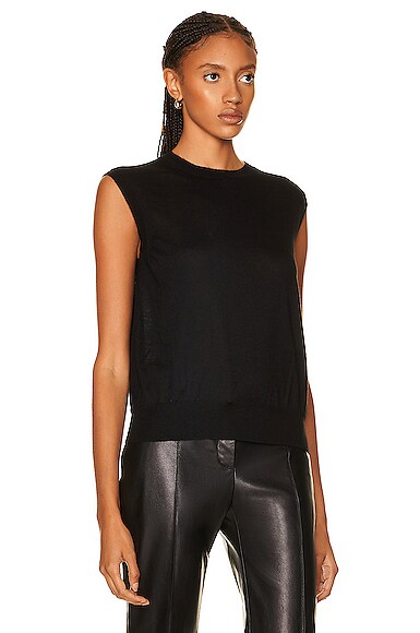 The Row Balham Spring Cashmere Sleeveless Sweater In Black