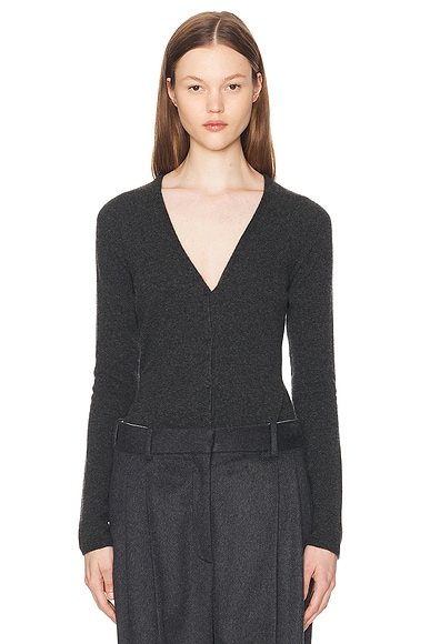 The Row Imperia Cardigan in Enzyme Black