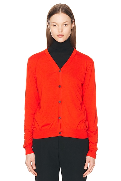 The Row Hotie Cardigan in Firetruck