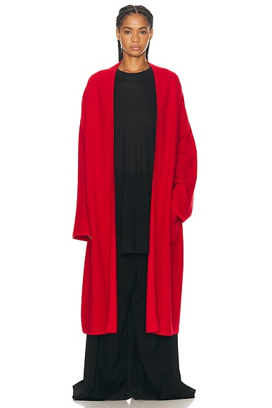 Loewe Oversized Belted Coat in Orange FWRD