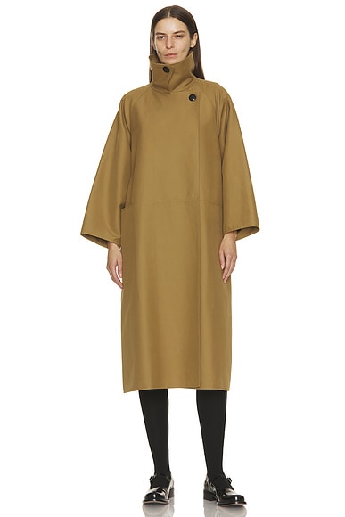 The Row Aurore Coat in Moss Green