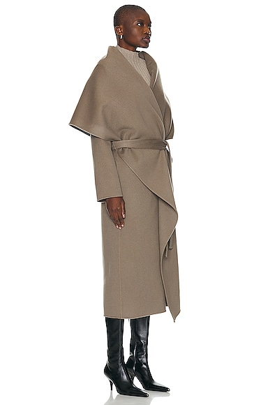 Shop The Row Adia Coat In Taupe Green