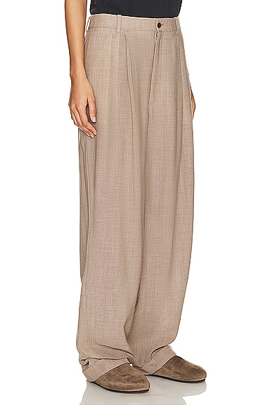 Shop The Row Tor Pant In Taupe & Ivory Melange