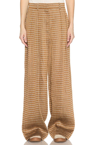The Row Sherry Pant in Orange Linen & White