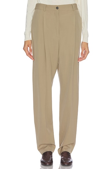 The Row Gianni Pant in Army Beige
