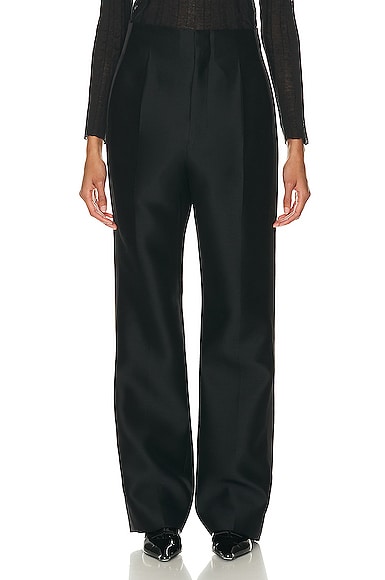 The Row Lazco Trouser In Silk In Black