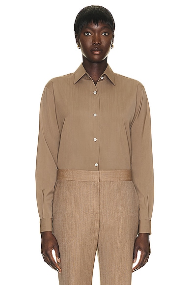 The Row Blaga Shirt in Toffee