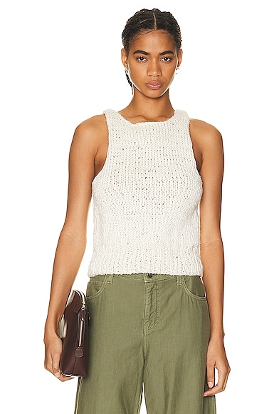 The Row Women's Inez Cropped Knit Tank In Ecru