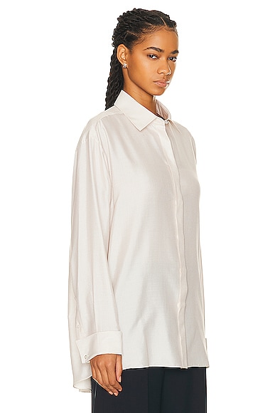 Shop The Row Nomoon Shirt In Beige With Stripe