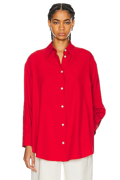 Shop The Row Andra Shirt In Goji Berry