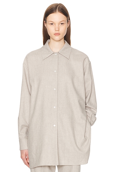 The Row Komako Shirt in Light Pebble
