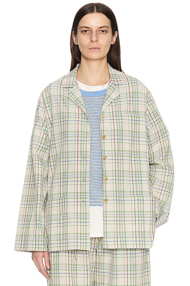The Row Morpheus Shirt in Ivory & Green