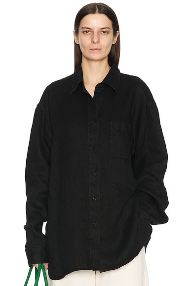 The Row Rigel Shirt in Black | FWRD The Row Rigel Shirt in Black | FWRD