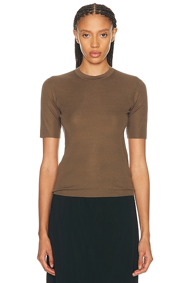 The Row Ozzi Top in Nut Brown