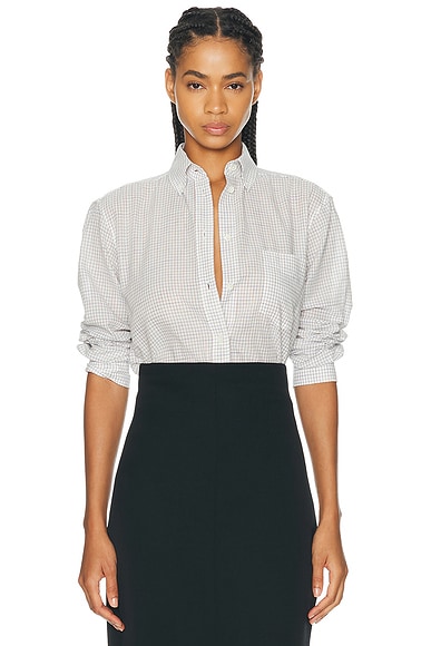 The Row Dalan Shirt in White, Blue, & Red